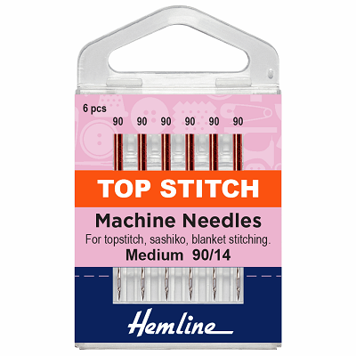 H118.90 Sewing Machine Needles: Top-Stitch: 90/14